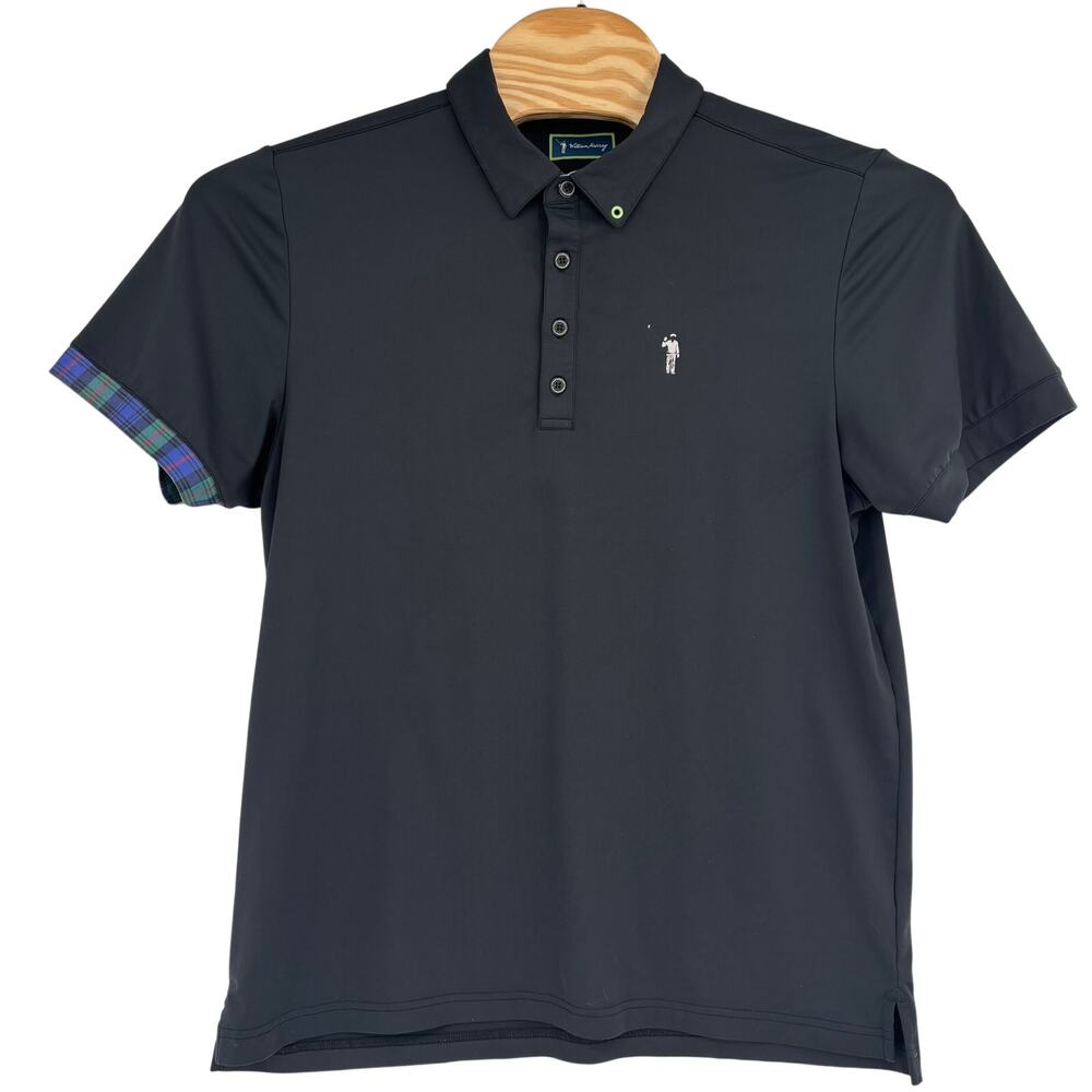 William Murray Mens Large Solid Black Short Sleeve Golf Polo Shirt - Picture 5 of 7